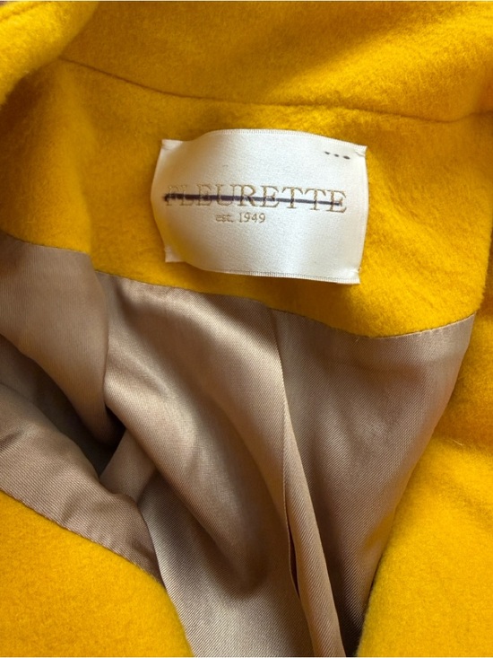 FLEURETTE Wool Barn Yellow Coat Jacket - Picture 5 of 9